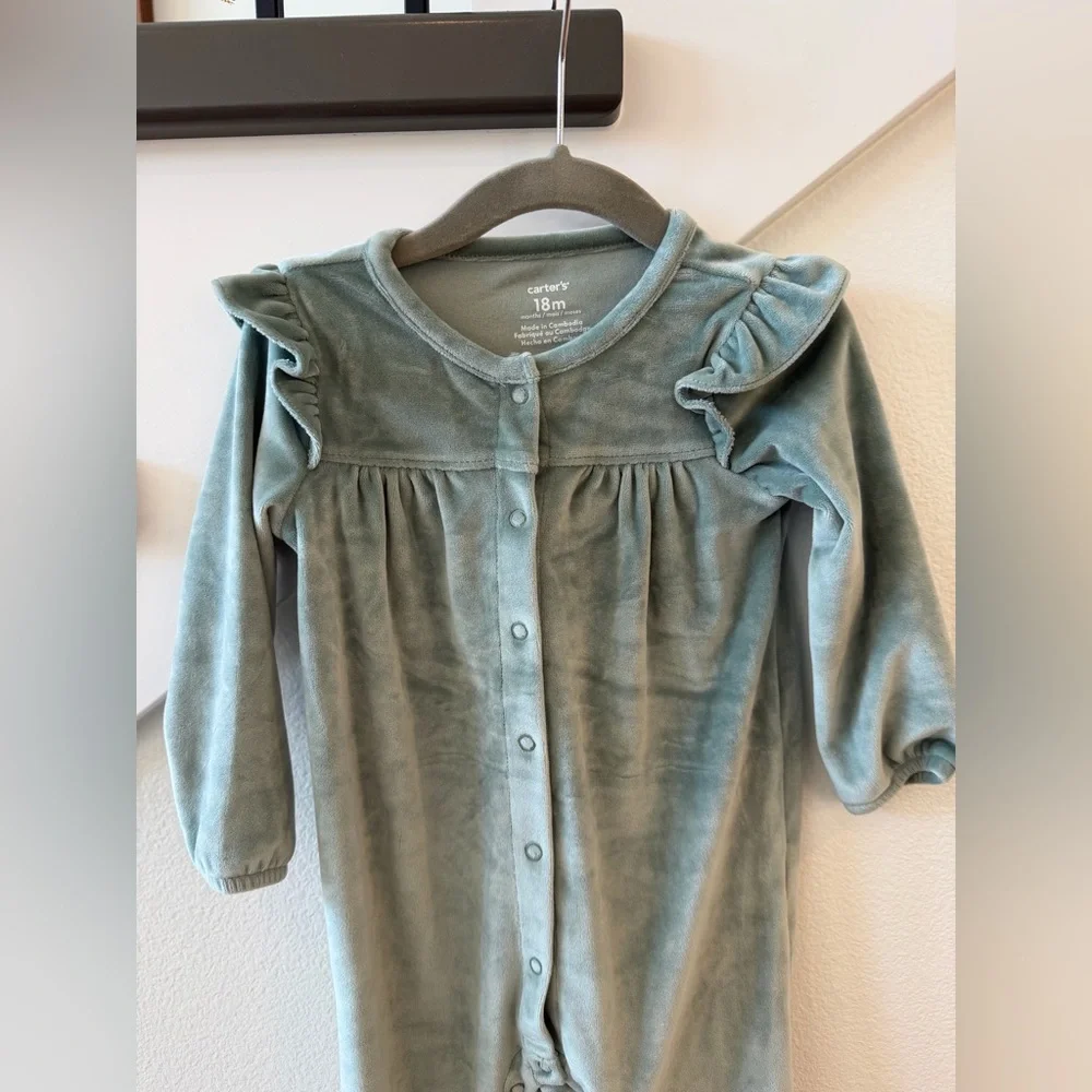 NWOT Carter's Soft Teal Cozy Footie